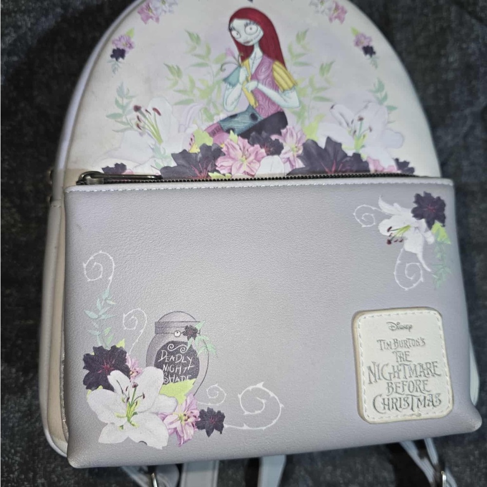 Disney Gray and Purple Backpack with Sally Design